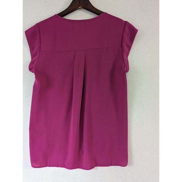 DR2 Blouse Womens Size PXS Pink Rose Cap Sleeves Flowy Lightweight Office Casual - Picture 3 of 8